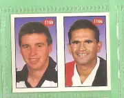 1996 AFL SELECT STICKER #116 NICKY WINMAR & PAUL COUCH, ALL AUSTRALIAN TEAM