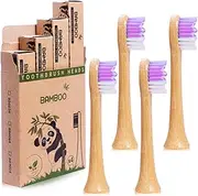 Bamboo Replacement Toothbrush Heads 4 Pack Compatible with Philips Electric Toothbrushes HX3 HX6 HX9 Series