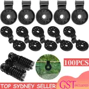100PCS Shade Cloth Plastic Clips Round Plastic Black Clips for Sun Shade Net