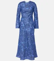 [Zimmermann] Zimmermann Ottie Bias paisley linen maxi dress AU 8 blue