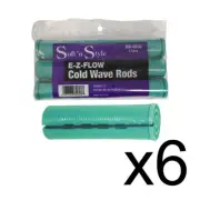 BEAUTY SALON EZ COLD WAVE HAIR PERM RODS - 6 PC JUMBO GREEN 1 1/8" 6 PACKS