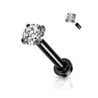 Piercing Labret Ear Black Set White