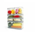 5 Piece Fridge Storage Set Multifunctional Storage Container Clear and grey
