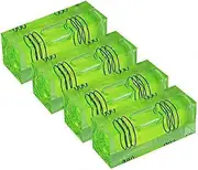 Set of 4 Mini Three Line High Precision Spirit Levels - 40 x 15 x 15 mm - Green