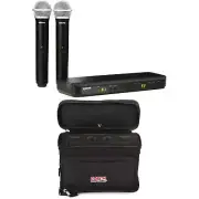 Shure BLX288/PG58 Dual Channel Wireless Handheld Microphone System with Bag -
