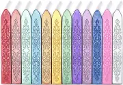 12 Sealing Wax Sticks with Wicks for Invitations & Gifts - Color A