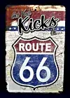 Route 66 - KICKS - *US MADE* Embossed Sign - Man Cave Garage Bar Pub Wall Decor