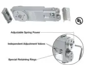 CRL Adjustable Spring Power 105 Degree Hold Open Overhead Concealed Closer Body
