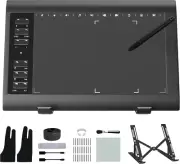 Professional Graphic Drawing Tablet 10x6, 8192 Levels Pen, Compatible with Windo