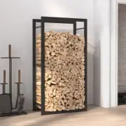 NNEVL Firewood Rack Matt Black 50x28x94 cm Steel
