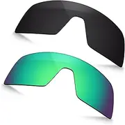 [TRUSHELL] Polarized Replacement Lenses for Oakley Sutro OO9406 Sunglasses - Black+Jade Green 2 Pieces
