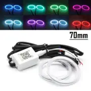 2x 70MM RGB Colorful COB Car Headlight Angel Eyes Light LED Halo Rings Light Kit
