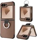 for Samsung Galaxy Z Flip 6 5G Case with Ring, Heavy Duty 2 in 1 Full Body Rugge