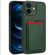 ZUSLAB iPhone 12 Case, Magnetic Detachable Card Holder Wallet Shockproof Heavy Duty Protective Cover for Apple (2020) - Green