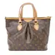 【二手名牌BRAND OFF】LOUIS VUITTON LV 路易威登 棕色 原花 PVC塗層帆布 Palermo PM 兩用包 M40145