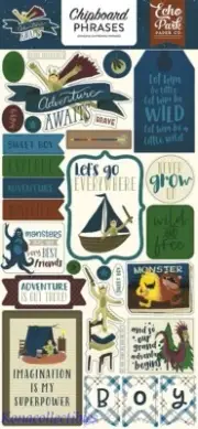 Echo Park 2018 Adventure Awaits Chipboard Phrases