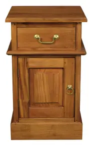 Tasmania 1 Door 1 Drawer Bedside Table - Left - Light Pecan