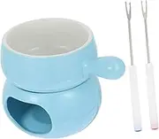 HOMOBABE 1 Set Ceramic Melting Pot Set for Chocolate and Cheese Fondue Includes Ergonomic Handle Forks for Ice Cream Parties and Baking and Heat Resistant Design Random Color