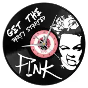 Pink Get The Party Started Vinyl Clock