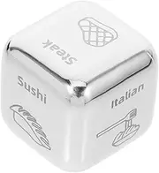Vaguelly Stainless Steel Food Decision Dice Creative Dice Prop for Fun Meal Choices Friends Family Gatherings Easy to Clean Fair Rolling Design