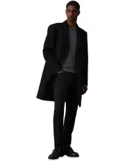 [Calvin Klein] Fine Wool Blend Coat in Black