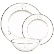 Noritake Platinum Wave 12Pc Dinnerware Set, Service for 4