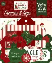 Echo Park Here Comes SANTA CLAUS Frames & Tags Ephemera Die Cut 33p HCSC188025
