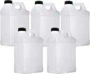 Plastic Jug 1 Gallon, F-Style Storage Containers, HDPE, 5 Pack