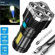 Super Bright Torch LED Flashlight USB Rechargeable Camping Lamp Outdoor Lights
