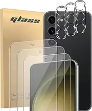 [AVAKOT] [3+3 Pack Glass Screen Protector for Samsung Galaxy S23 Plus with Camera Lens Protector, 3D Curved, 6.6 inch 9H Tempered Glass for Samsung Galaxy S23+ 5G Glass Screen Protector