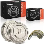 A-Premium Brake Drum and Brake Shoe Assembly Replacement for Chevrolet Equinox 2005-2006 Saturn Vue Pontiac Aztek, 295.7mm Rear Drums, A Set of 2