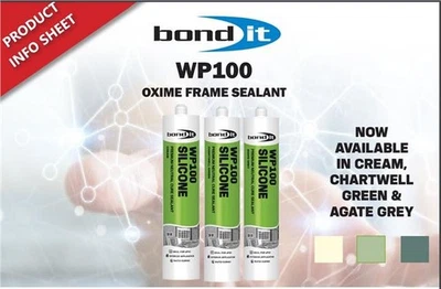 Bond It WP100 Silicone Sealant Rapid Cure Mastic External Door Windows New 285ml