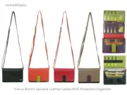 Franco Bonini Genuine Leather Ladies RFID Protected Organiser Wallet Clutch Bag