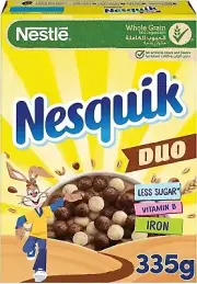 Nestle Nesquik Duo Breakfast Cereal 335g Free Shipping World Wide