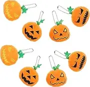 8pcs Pumpkin Face Keychain Halloween Decorative Halloween Hanging Ornament Keychain Charm Pumpkin Pendant Halloween Decorations Outdoor Small Keychain Pendant Small Keychain Decor