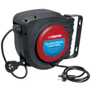 Stratco Retractable Electrical Cable 15m Safety Wire Cord Reel Auto Rewind