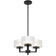 Moreno 3 Lights Pendant Matte Black Modern Clear Glass Ceiling Telbix Lighting