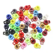 50 Pcs Plastic Spring Loaded Elastic Drawstring Rope Lanyard Adjuster Cords L...