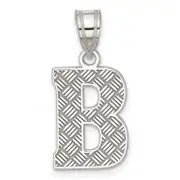 Sterling Silver Rhodium-Plated Letter B Initial Pendant
