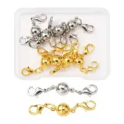 8pcs Locking Magnetic Jewelry Extender Clasp Double Lobster Claw Round Ball C2
