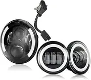 Motorcycle Headlight 7 Inch Chrome For LED Headlight+ 2x 4-1/2" Chrome Fog Light Passing Lamps For Motorcycle Headlamp