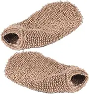 Vaguelly 2Pcs Exfoliating Shower Gloves Brown Bath Massage Mittens for Dead Skin Removal Gentle Skin Scrubbers for Smooth Clean Skin for All Ages