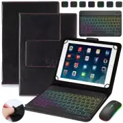 For Lenovo Tab P10/P11/P11 Pro/M10 Leather Case Cover W/ Backlit Keyboard Mouse