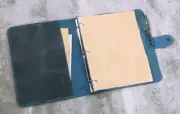 A4 loose leaf Writing note Notebook Retro Diary Notepad cow leather blue Q398