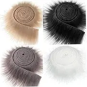 Fuzzy Fabric, 4Pcs Therian Mask DIY Kit Faux Fuzzy Fabric 2x0.6 Furry for Halloween Mask Made for DIY Gear Masquerade Cosplay
