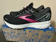 NEW Womens 9 Brooks Ghost 14 Running Tennis Shoes Black/pink/yucca