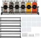 4Pcs Kitchen Spice Rack Storage Doors Wall Mounted Jar Cabinet Shelves Organizer