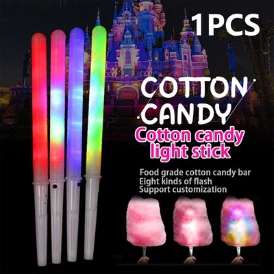 Glowing Floss Luminescent LED Flashing Marshmallow Light Sticks Sugar Free wezun