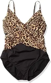 [COCO REEF] Contours Women's Sterling V-Neck ONE Piece, Black Multi 004, 12/36 C/D