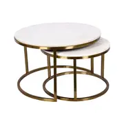[James Lane] Mercer Marble Coffee Table (Nested Set of 2) - Gold